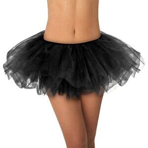 Spirit Halloween Girl's Black Tulle Ruffled Skirt Youth One Size